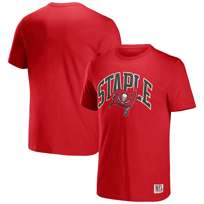Men's Tampa Bay Buccaneers x Staple Red Logo Lockup T-Shirt